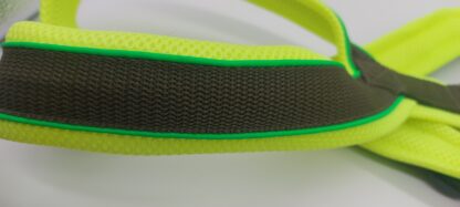Snowpaws Trailgeschirr "Nukka" Größe 10 Gurtband khaki  - Polster Airmesh neongelb - Paspelband neongrün – Bild 3