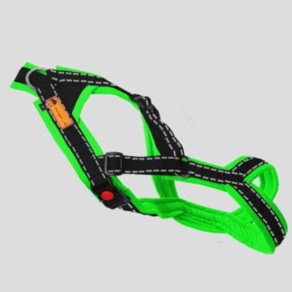 Snowpaws Trailgeschirr "Nukka" Größe 7 Gurtband schwarz_r  - Polster Airmesh neongrün