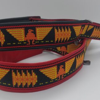 Halsband -Gurtband im Ethno Stil - unterlegt mit Nappaleder