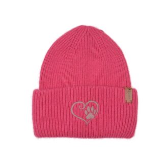 beanie mütze mit pfotenmotiv