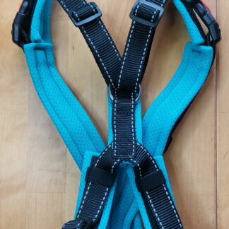 snowpaws trailgeschirr "nukka 1size" größe m gurtband schwarz r polster airmesh eisblau